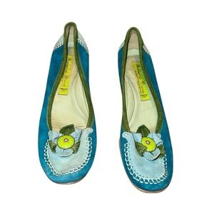 VTG Y2K Made in Italy suede-leather multicolor-patchwork by Goffredo Fantini 8.5